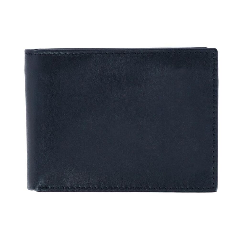 DOPP Men's Leather Dopp RFID Convertible Bifold Wallet with Snap Coin Pouch